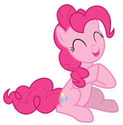 Size: 5000x5088 | Tagged: safe, artist:estories, pinkie pie, earth pony, pony, g4, ^^, absurd resolution, cute, diapinkes, eyes closed, female, mare, simple background, sitting, solo, transparent background, vector