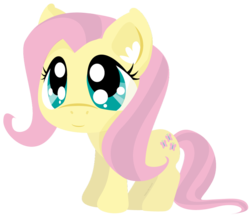 Size: 900x793 | Tagged: safe, artist:baskerville-hound, fluttershy, g4, ear fluff, female, flat colors, looking up, simple background, solo, standing, transparent background, wingless