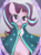 Size: 1475x2000 | Tagged: safe, artist:30clock, starlight glimmer, sunburst, pony, unicorn, g4, accessory theft, cloak, clothes, cosplay, costume, female, glasses, mirror, smiling, solo, starlight wearing sunburst's robe, sunburst's cloak, sunburst's glasses