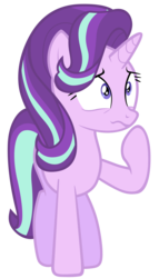 Size: 7000x12200 | Tagged: safe, artist:tardifice, edit, vector edit, starlight glimmer, g4, the crystalling, absurd resolution, embarrassed, female, full body, photoshop, raised hoof, simple background, solo, transparent background, vector, wavy mouth