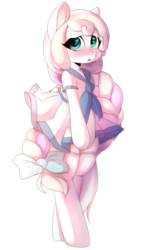 Size: 1449x2500 | Tagged: safe, artist:yukomaussi, oc, oc only, pony, bipedal, braid, clothes, dress, simple background, socks, solo, transparent background