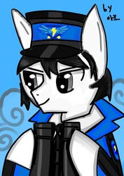 Size: 1024x1448 | Tagged: safe, artist:tkadlr054, oc, oc only, oc:silver cloud, pony, binoculars, hat, recon, solo, wonderbolts, wonderbolts uniform