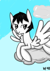 Size: 2893x4092 | Tagged: safe, oc, oc only, pegasus, pony, cloud, on a cloud, resting, solo
