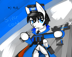 Size: 1280x1024 | Tagged: safe, oc, oc only, gun, solo, weapon, wonderbolts, wonderbolts uniform