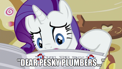 Size: 994x559 | Tagged: safe, edit, edited screencap, screencap, rarity, pony, unicorn, g4, ponyville confidential, season 2, grand dad, hotel mario, meme, quote, super mario bros.