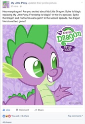 Size: 561x815 | Tagged: safe, spike, g4, facebook, my little dragon