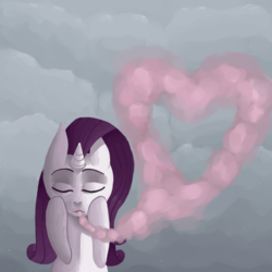 Size: 1000x1000 | Tagged: safe, artist:gothic-rarity, rarity, g4, female, heart, smoke, solo