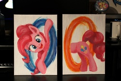 Size: 1280x854 | Tagged: safe, artist:horseez, pinkie pie, g4, acrylic painting, female, portal, solo, traditional art