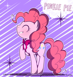 Size: 2365x2500 | Tagged: safe, artist:gloriapainthtf, pinkie pie, g4, eyes closed, female, grin, high res, necktie, solo