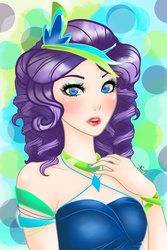 Size: 675x1012 | Tagged: safe, artist:nevera573, rarity, human, g4, clothes, dress, female, humanized, nail polish, solo