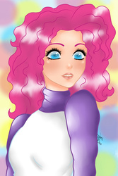 Size: 675x1012 | Tagged: safe, artist:nevera573, pinkie pie, human, g4, clothes, female, humanized, solo, sweater, turtleneck