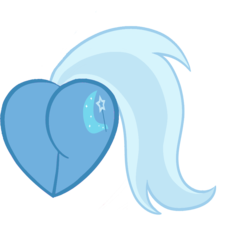 Size: 900x900 | Tagged: safe, artist:rayodragon, trixie, pony, unicorn, g4, butt, butt only, female, heart, heart butt, mare, plot, simple background, solo, tail, tail aside, the great and powerful ass, transparent background