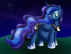 Size: 1437x1088 | Tagged: safe, artist:seenty, princess luna, g4, female, pregnant, solo