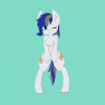 Size: 96x96 | Tagged: safe, oc, oc only, semi-anthro, chest fluff, cutie mark, one eye closed, picture for breezies, solo, wink