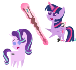 Size: 1817x1683 | Tagged: safe, artist:sketchmcreations, starlight glimmer, twilight sparkle, alicorn, pony, g4, the crystalling, the cutie map, adorable distress, april fools, april fools joke, counterparts, cute, derp, equal cutie mark, equalized, female, glimmerbetes, inkscape, makeup, maniacal laugh, mare, muahahaha, mwahahaha, pointy ponies, prank, role reversal, s5 starlight, simple background, staff, staff of sameness, starlight gets what's coming to her, tired, transparent background, twiabetes, twilight sparkle (alicorn), twilight's counterparts, vector