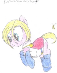 Size: 1071x1386 | Tagged: safe, artist:aridne, pony, dc comics, ponified, power girl, solo, stars