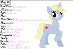 Size: 652x432 | Tagged: safe, artist:beret-rock, artist:selenaede, oc, oc only, oc:sweetheart, pony, unicorn, female, mare, offspring, parent:nurse coldheart, smiling, solo