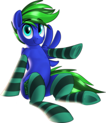 Size: 1241x1445 | Tagged: safe, artist:january3rd, oc, oc only, oc:circuit breaker, belly button, clothes, simple background, socks, solo, striped socks, transparent background