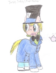 Size: 3060x3960 | Tagged: safe, artist:aridne, dc comics, high res, jervis tetch, mad hatter, ponified, teapot