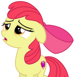 Size: 2831x2909 | Tagged: safe, artist:sketchmcreations, apple bloom, g4, on your marks, cutie mark, depressed, female, floppy ears, high res, inkscape, open mouth, sad, simple background, singing, solo, the cmc's cutie marks, transparent background, vector