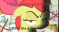 Size: 800x443 | Tagged: safe, edit, edited screencap, screencap, apple bloom, g4, on your marks, angry, clint eastwood, female, snapple bloom, solo, war face