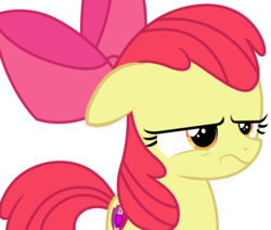 Size: 3975x3375 | Tagged: safe, artist:sketchmcreations, apple bloom, g4, on your marks, :s, annoyed, cutie mark, female, floppy ears, high res, inkscape, simple background, solo, the cmc's cutie marks, transparent background, vector, wavy mouth