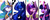 Size: 5000x2000 | Tagged: safe, artist:togeticisa, princess cadance, princess celestia, princess luna, twilight sparkle, alicorn, pony, g4, alicorn tetrarchy, bust, cutie mark eyes, female, magic, mare, portrait, twilight sparkle (alicorn), wingding eyes