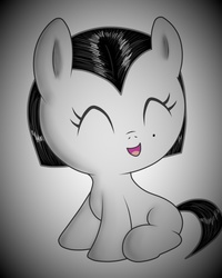 Size: 540x675 | Tagged: safe, artist:thepianistmare, oc, oc only, oc:klavinova, pony, baby, baby pony, cute, foal, memories, old photo, smiling