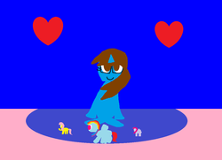 Size: 1083x784 | Tagged: artist needed, safe, fluttershy, rainbow dash, twilight sparkle, oc, oc:sandra garcia, g4, 1000 hours in ms paint, i had an accident, ms paint, plushie, spongebob squarepants, toy