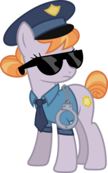 Size: 5654x9000 | Tagged: safe, artist:korsoo, copper top, earth pony, pony, g4, the gift of the maud pie, .svg available, absurd resolution, clothes, cuffs, female, inkscape, necktie, police officer, police pony, police uniform, simple background, solo, sunglasses, transparent background, vector