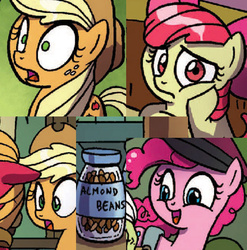 Size: 695x704 | Tagged: safe, artist:agnes garbowska, idw, apple bloom, applejack, big macintosh, pinkie pie, earth pony, pony, g4, spoiler:comic, comic, male, stallion