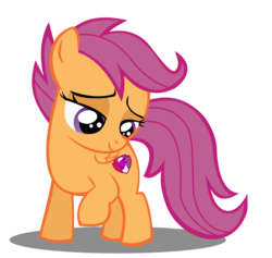 Size: 1912x1814 | Tagged: safe, artist:linormusicbeatpone, scootaloo, pegasus, pony, g4, on your marks, cutie mark adoration, female, flank, lidded eyes, looking at cutie mark, looking down, simple background, solo, stare, transparent background, vector