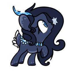 Size: 5000x5000 | Tagged: safe, artist:xsidera, oc, oc only, oc:alaska, deer, deer pony, original species, absurd resolution, chibi, snowflake, solo