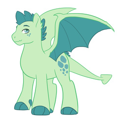 Size: 2000x2100 | Tagged: safe, artist:kianamai, oc, oc only, oc:turquoise blitz, dracony, hybrid, pony, kilalaverse, freckles, high res, interspecies offspring, male, next generation, offspring, parent:rarity, parent:spike, parents:sparity, redesign, simple background, solo, stallion, white background