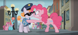 Size: 1280x579 | Tagged: safe, screencap, copper top, luckette, pinkie pie, ruby pinch, silver berry, strawberry ice, earth pony, pony, g4, the gift of the maud pie, bipedal, female, filly, foal, mare, scrunchy face