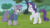 Size: 1280x723 | Tagged: safe, screencap, maud pie, rarity, earth pony, pony, unicorn, g4, the gift of the maud pie, duo, female, mare, pouch, rock pouch, scrunchy face, shrunken pupils