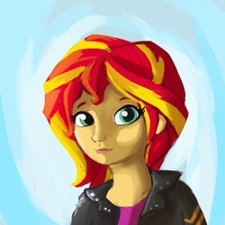 Size: 1280x1280 | Tagged: safe, artist:tjpones, sunset shimmer, equestria girls, g4, female, solo