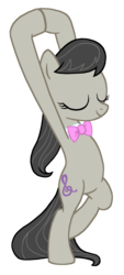 Size: 1500x3329 | Tagged: safe, artist:lonewolf3878, octavia melody, earth pony, pony, g4, bipedal, eyes closed, female, pose, simple background, smiling, solo, transparent background, tree pose, vector