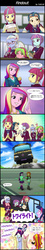 Size: 800x4424 | Tagged: safe, artist:uotapo, dean cadance, indigo zap, lemon zest, princess cadance, sour sweet, sugarcoat, sunny flare, sunset shimmer, twilight sparkle, equestria girls, g4, my little pony equestria girls: friendship games, adoraflare, bus, clothes, comic, crystal prep academy, crystal prep academy uniform, cute, cutedance, dialogue, fallout, fallout 4, japanese, mistaken identity, pipboy, school uniform, shadow five, sourbetes, speech bubble, sugarcute, sunny flare's wrist devices, sweatdrop, test paper, translation, twilight sparkle (alicorn), uotapo is trying to murder us, upskirt denied, v.a.t.s., zapabetes, zestabetes