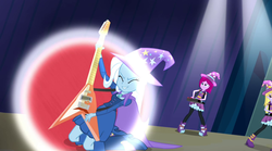 Size: 1280x714 | Tagged: safe, screencap, fuchsia blush, lavender lace, trixie, equestria girls, g4, my little pony equestria girls: rainbow rocks, female, trixie and the illusions