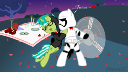 Size: 4800x2700 | Tagged: safe, artist:nstone53, oc, pony, duo, finn (star wars), fn-2199, gay, male, ponified, shipping, spoilers for another series, star wars, star wars: the force awakens, tr-8r