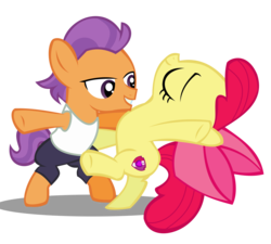 Size: 2850x2563 | Tagged: safe, artist:linormusicbeatpone, edit, apple bloom, tender taps, earth pony, pony, g4, on your marks, season 6, bipedal, bow, colt, cutie mark, dancing, duo, duo male and female, eyes closed, female, filly, foal, grin, high res, male, shipping, simple background, smiling, straight, tenderbloom, the cmc's cutie marks, transparent background, vector