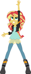 Size: 4700x11000 | Tagged: safe, artist:anonimowybrony, edit, sunset shimmer, equestria girls, g4, my little pony equestria girls: rainbow rocks, my past is not today, absurd resolution, clothes, female, inkscape, leather jacket, looking up, simple background, solo, transparent background, vector