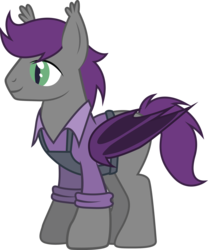 Size: 2290x2748 | Tagged: safe, artist:duskthebatpack, oc, oc only, oc:cocktail shimmer, bat pony, pony, apron, bartender, clothes, high res, male, simple background, solo, stallion, transparent background, vector