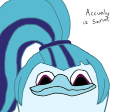 Size: 1280x1152 | Tagged: safe, sonata dusk, g4, 1000 hours in ms paint, accualy is dolan, dolan, female, meme, ms paint, op is literally a duck, sanot, solo, sonta disk