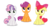 Size: 3000x1688 | Tagged: safe, artist:valadrem, apple bloom, scootaloo, sweetie belle, g4, my little pony: friendship is magic, on your marks, season 6, .svg available, cutie mark crusaders, floppy ears, open mouth, simple background, transparent background, varying degrees of want, vector