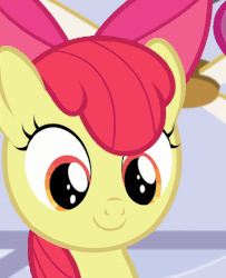 Size: 413x508 | Tagged: safe, screencap, apple bloom, scootaloo, g4, on your marks, adorabloom, animated, cute, female, nodding