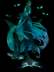 Size: 900x1200 | Tagged: safe, artist:ronomeku, queen chrysalis, changeling, changeling queen, g4, female, pixiv, solo