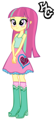 Size: 1317x2838 | Tagged: safe, artist:hellgirl66618, sour sweet, equestria girls, g4, my little pony equestria girls: friendship games, alternate universe, boots, canterlot high, clothes, female, freckles, shoes, skirt, smiling, solo