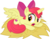 Size: 4082x3188 | Tagged: safe, artist:kehrminator, apple bloom, alicorn, pony, g4, alicornified, backwards cutie mark, bloomicorn, cutie mark, female, filly, nest, race swap, simple background, solo, the cmc's cutie marks, transparent background